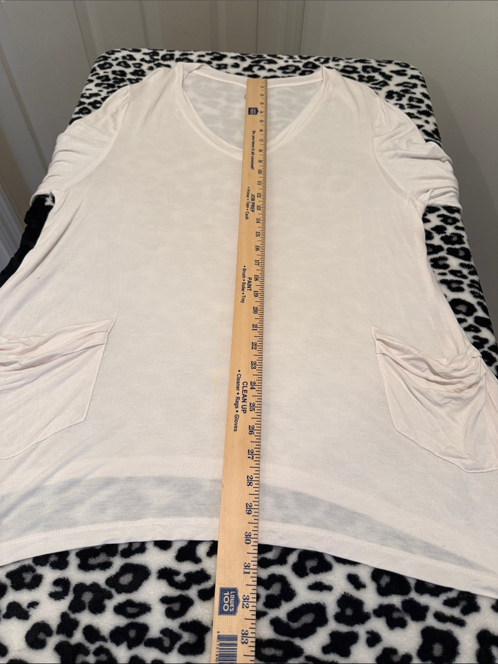 NWOT LOGO Lori Goldstein Soft Off WHT V-Neck Pocket Tunic Asymmetrical Hem XL - Picture 9 of 10
